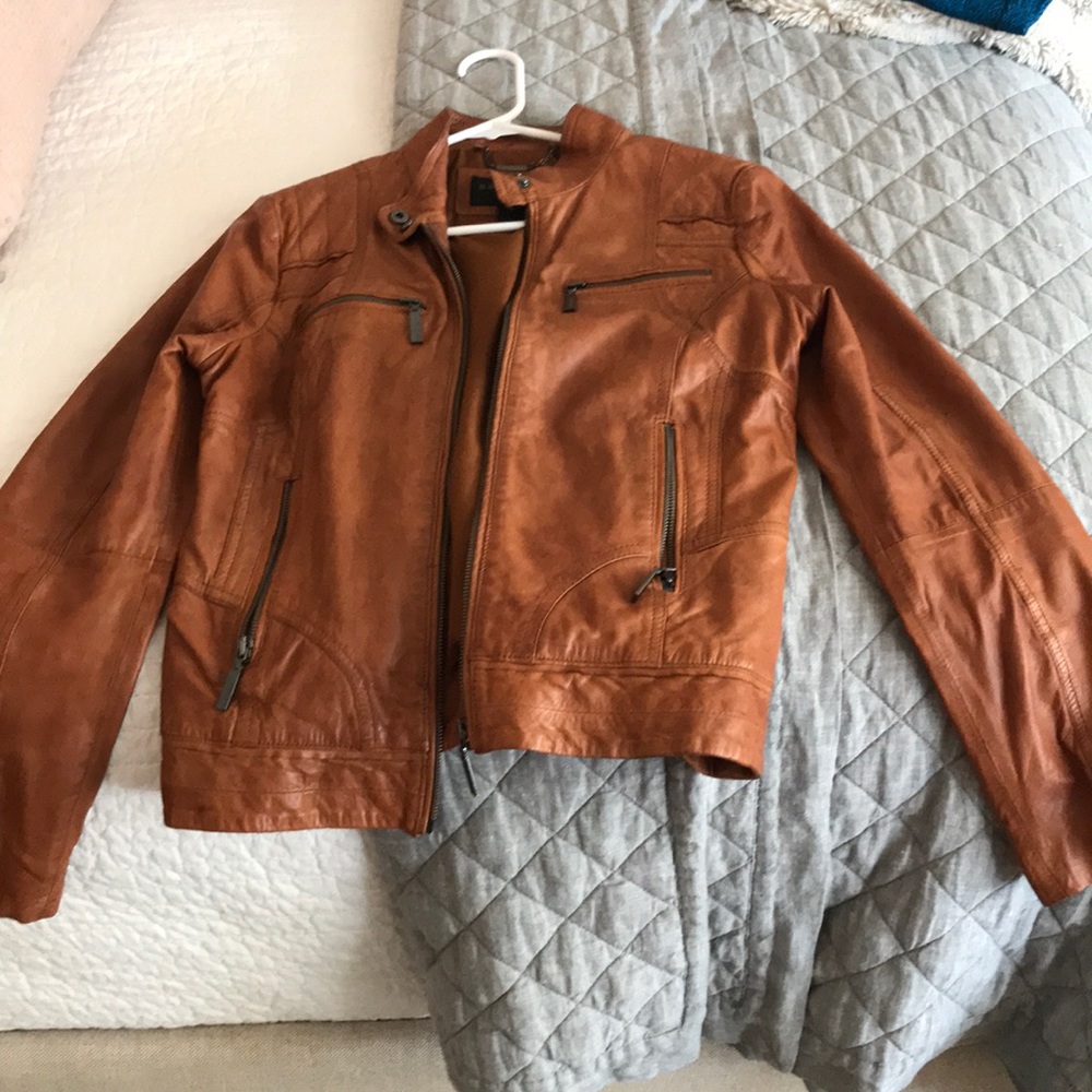 Bernardo brown leather jacket